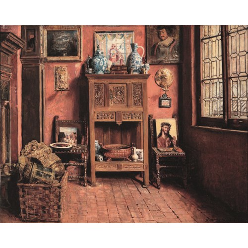 Het antiquaarsinterieur, 1884